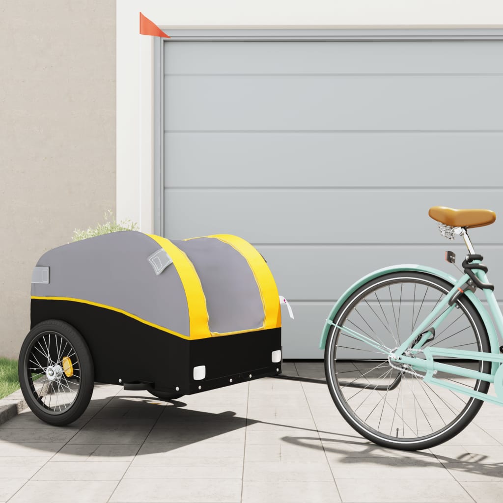 Bicycle Trailer Black and Yellow 45 kg Iron