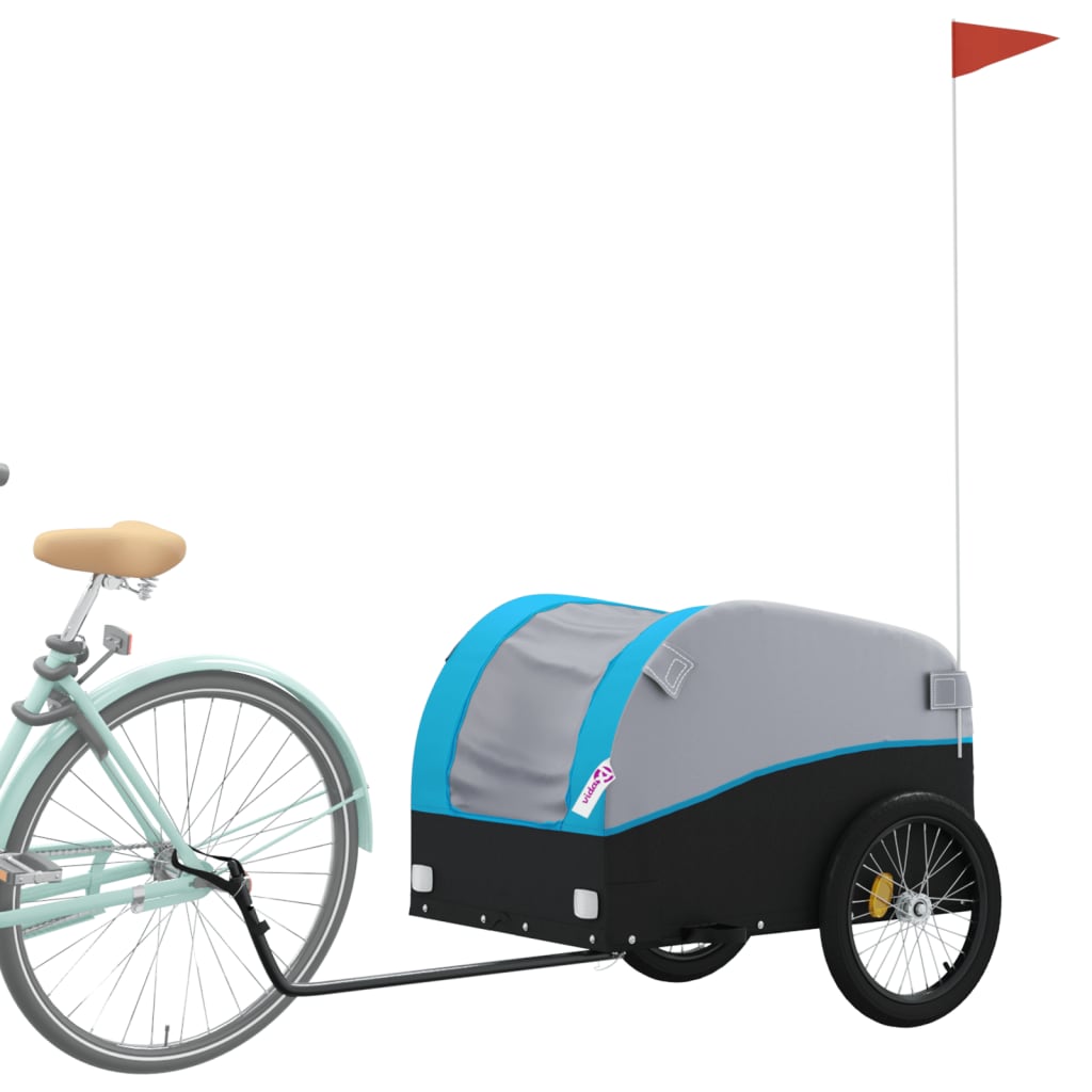 Bicycle Trailer Black and Blue 45 kg Iron