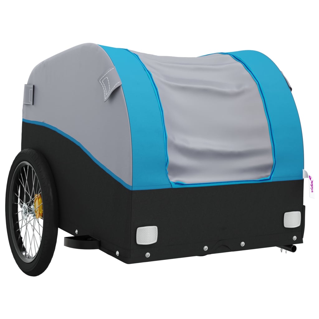 Bicycle Trailer Black and Blue 45 kg Iron