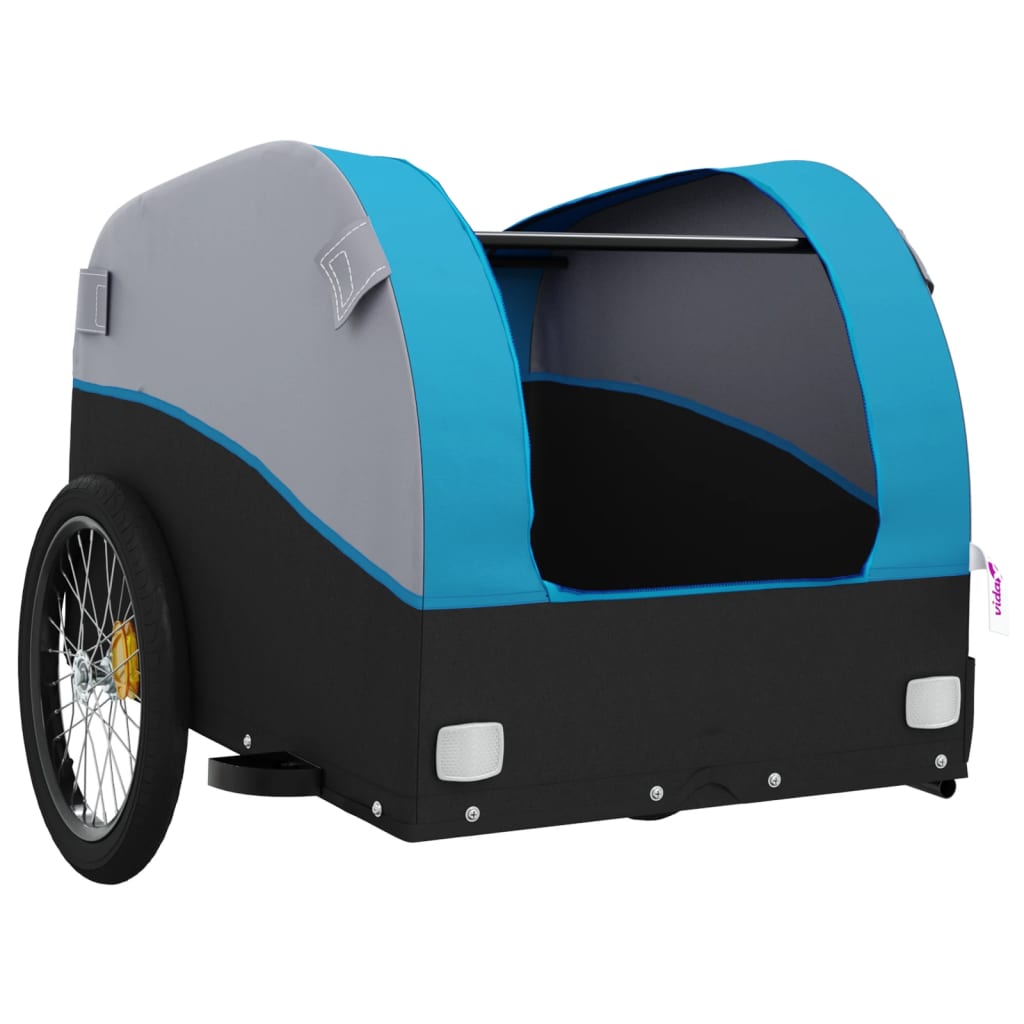 Bicycle Trailer Black and Blue 45 kg Iron