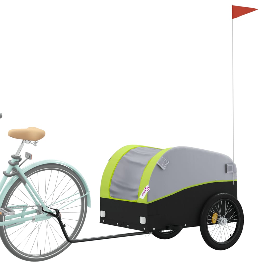 Bicycle Trailer Black and Green 45 kg Iron