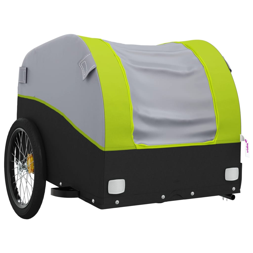Bicycle Trailer Black and Green 45 kg Iron