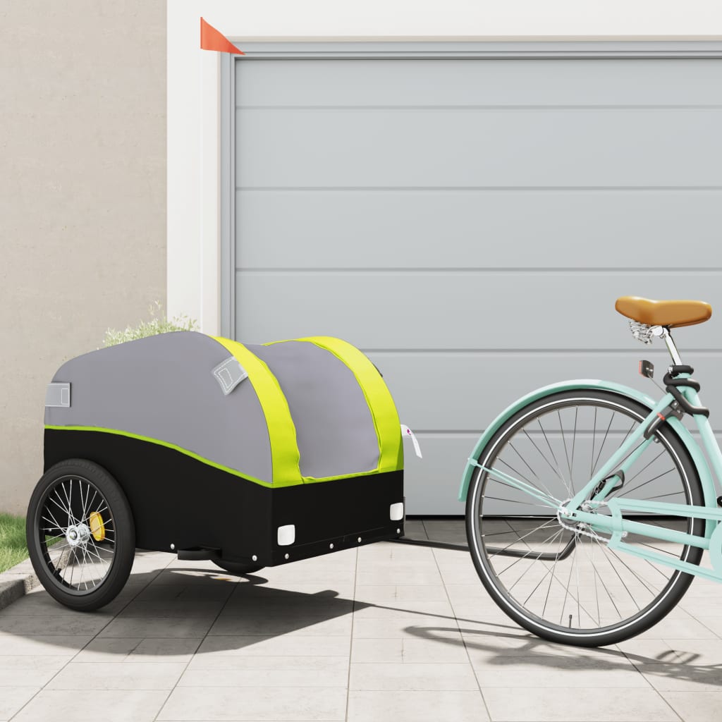 Bicycle Trailer Black and Green 45 kg Iron
