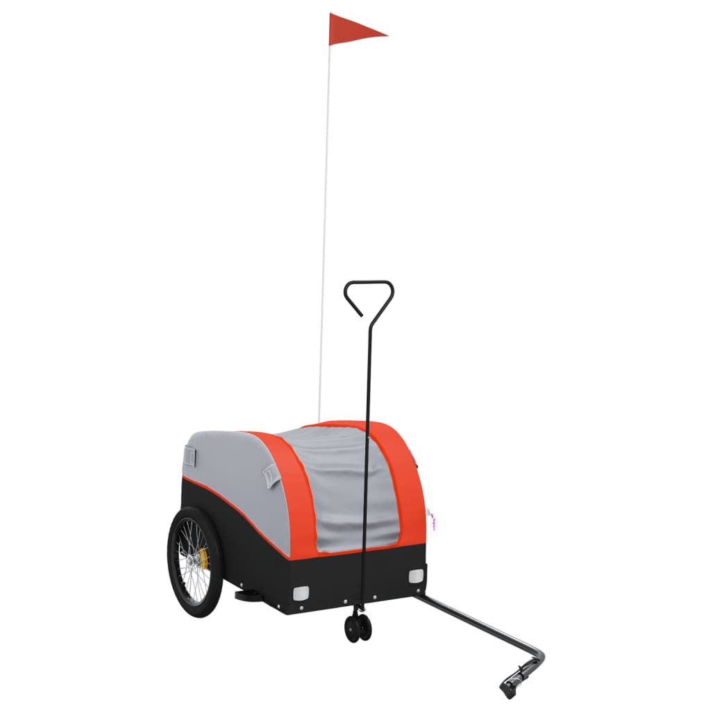 Bicycle Trailer Black and Orange 30 kg Iron