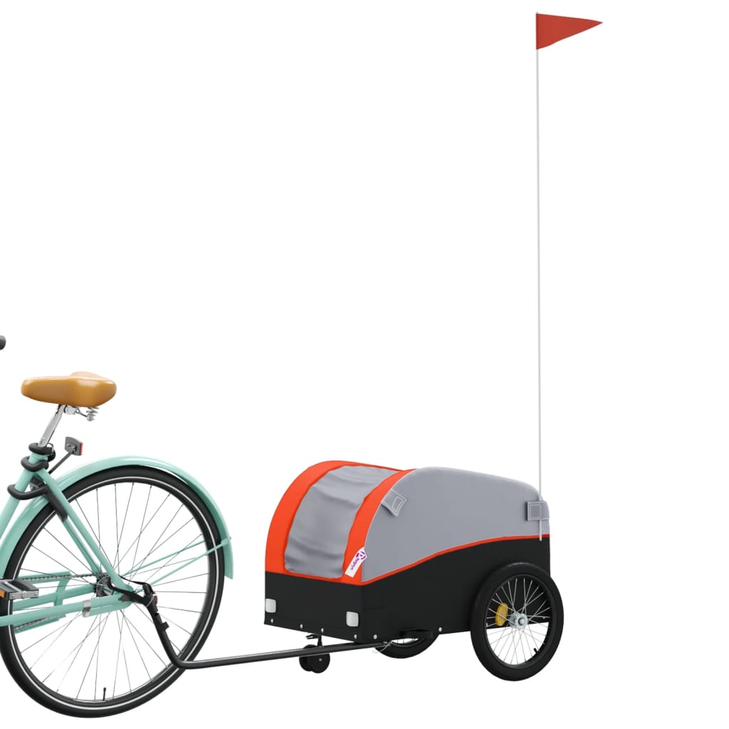 Bicycle Trailer Black and Orange 30 kg Iron