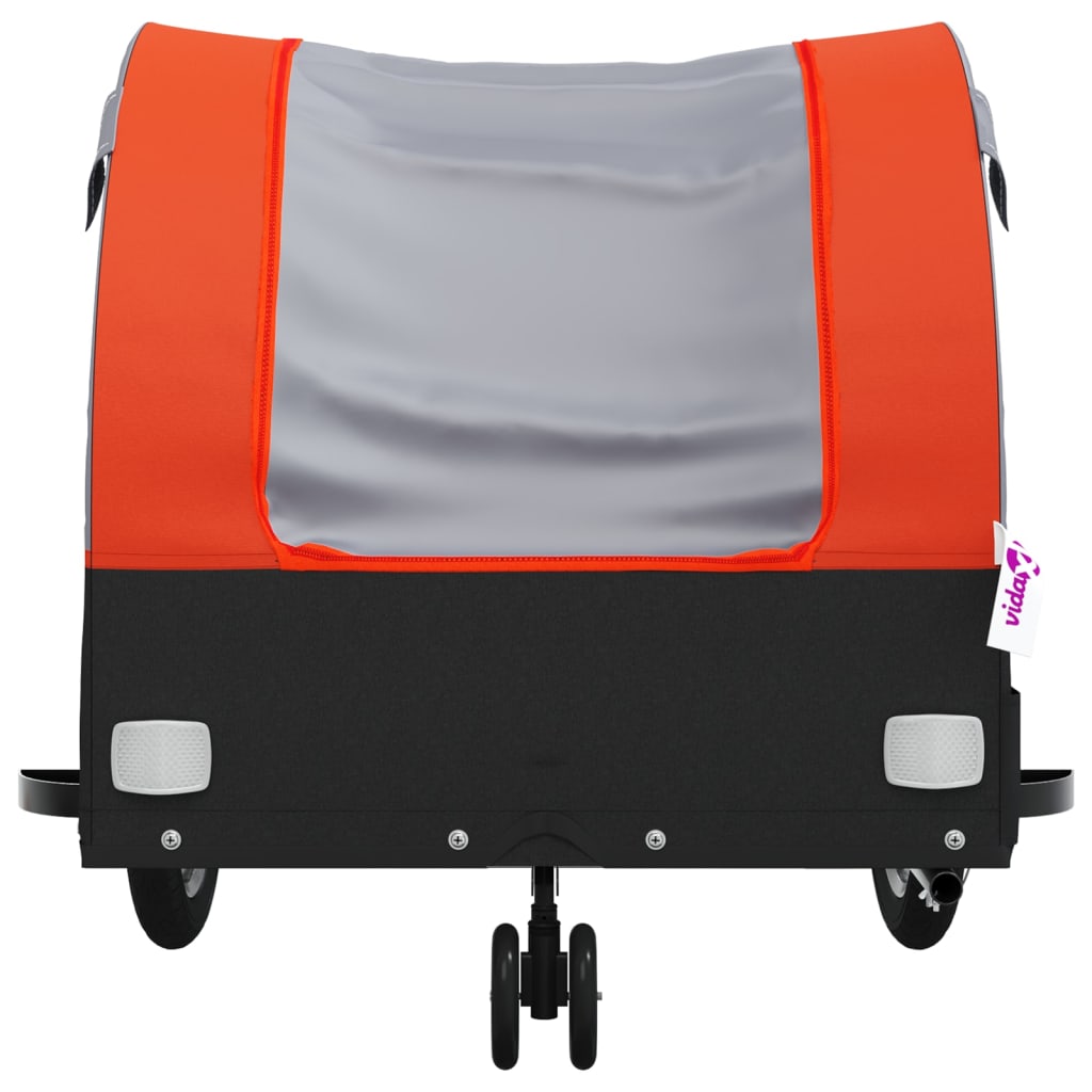 Bicycle Trailer Black and Orange 30 kg Iron