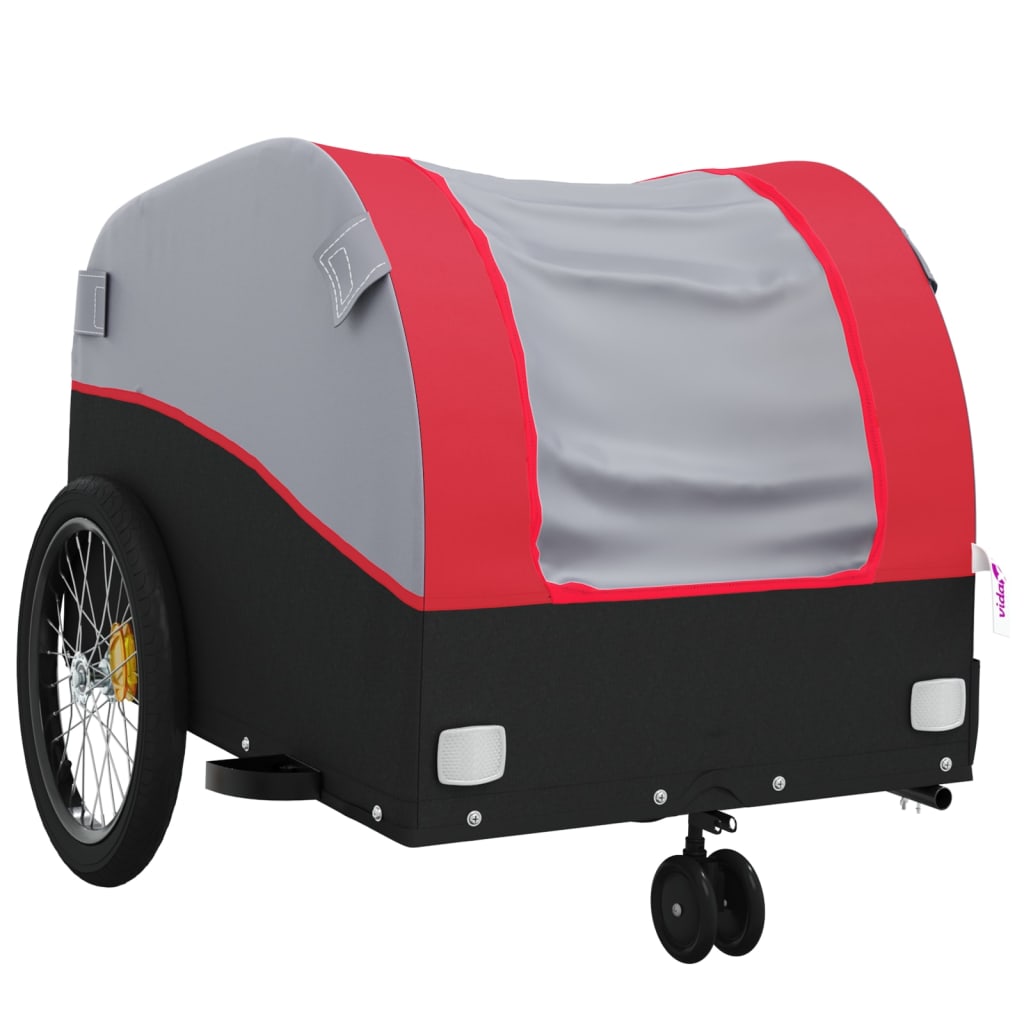 Bicycle Trailer Black and Red 30 kg Iron