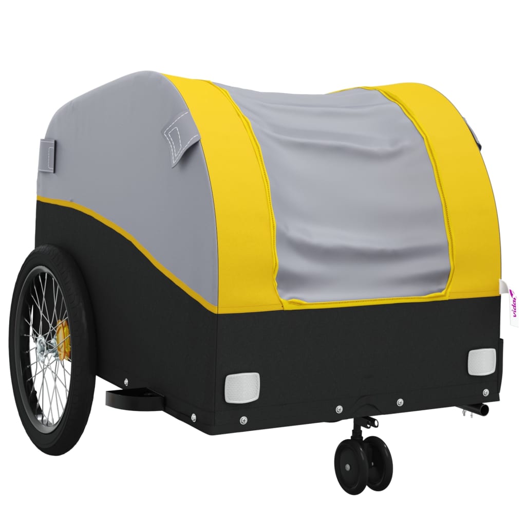 Bicycle Trailer Black and Yellow 30 kg Iron