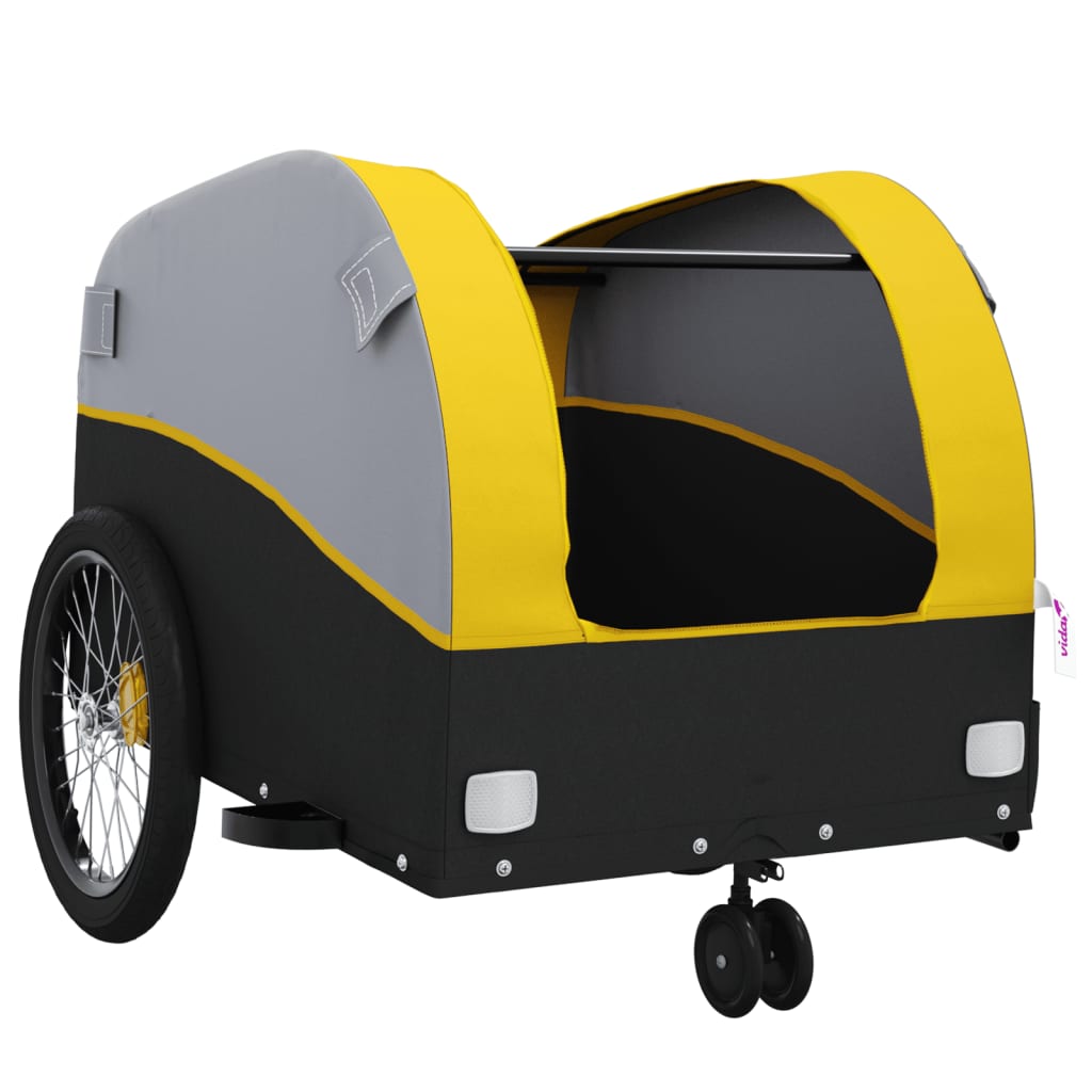 Bicycle Trailer Black and Yellow 30 kg Iron