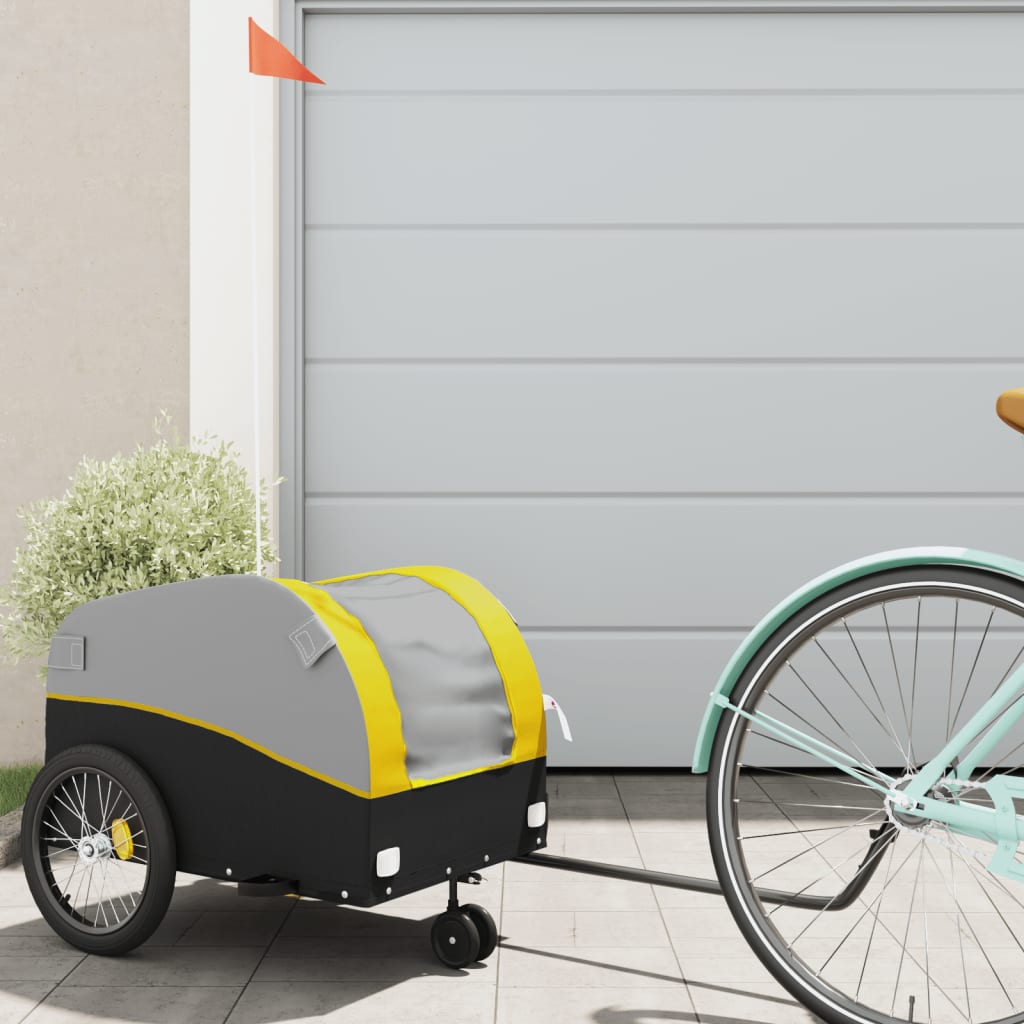 Bicycle Trailer Black and Yellow 30 kg Iron