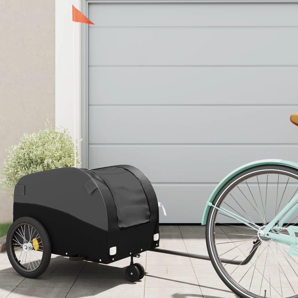 Bicycle Trailer Black 30 kg Iron