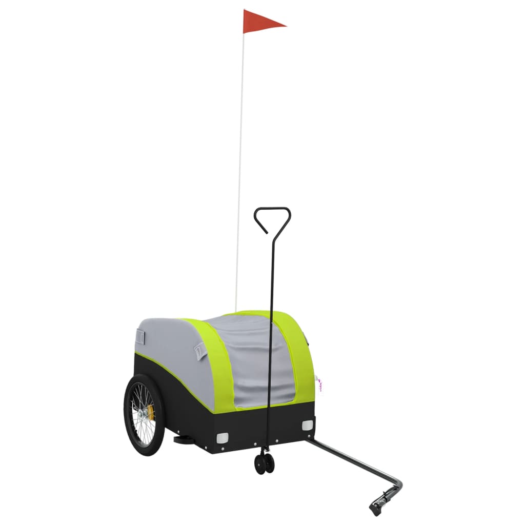 Bicycle Trailer Black and Green 30 kg Iron