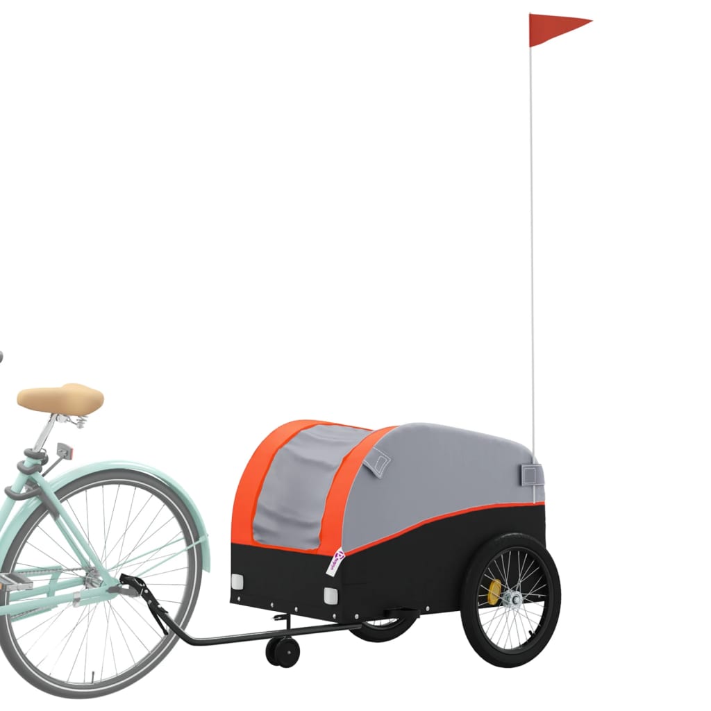Bicycle Trailer Black and Orange 45 kg Iron