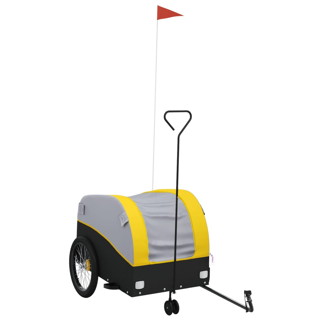 Bicycle Trailer Black and Yellow 45 kg Iron