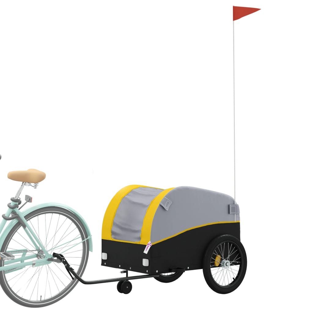 Bicycle Trailer Black and Yellow 45 kg Iron