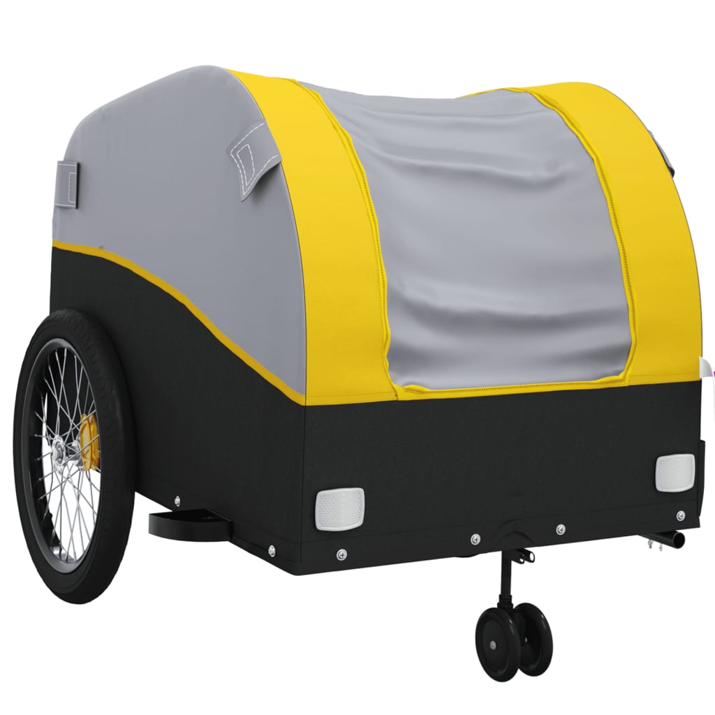 Bicycle Trailer Black and Yellow 45 kg Iron