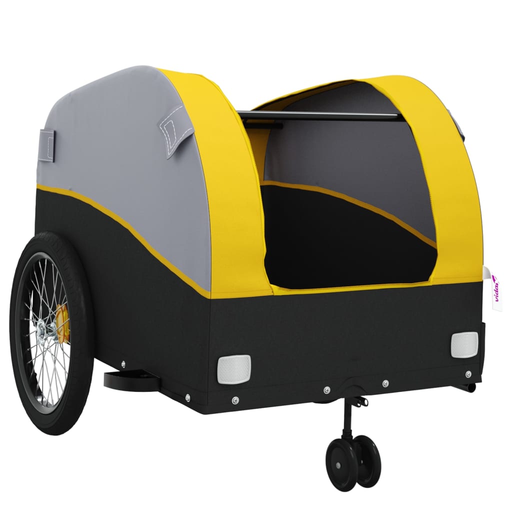 Bicycle Trailer Black and Yellow 45 kg Iron