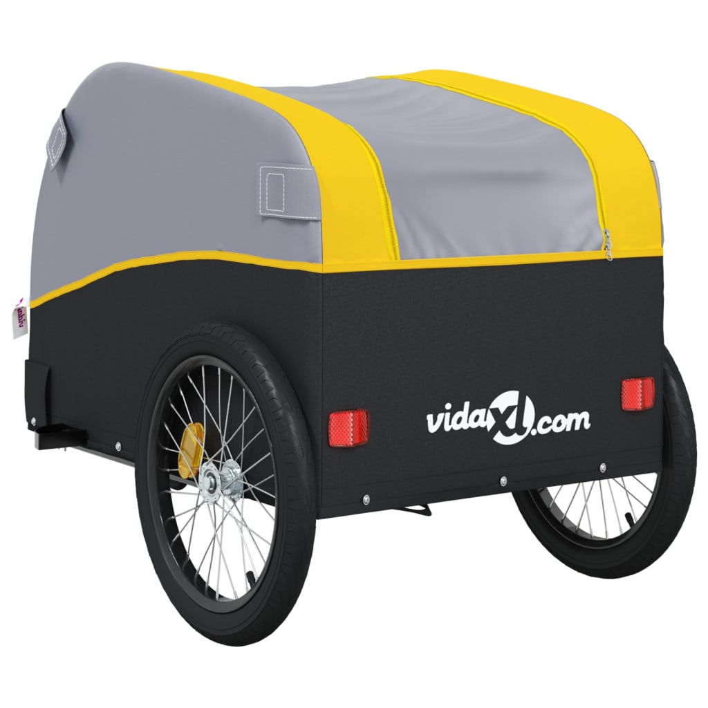 Bicycle Trailer Black and Yellow 45 kg Iron
