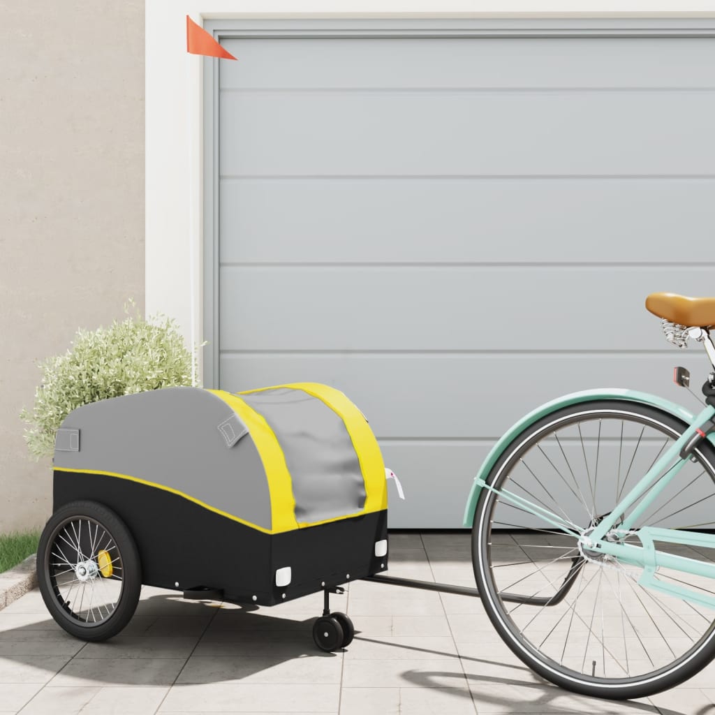 Bicycle Trailer Black and Yellow 45 kg Iron