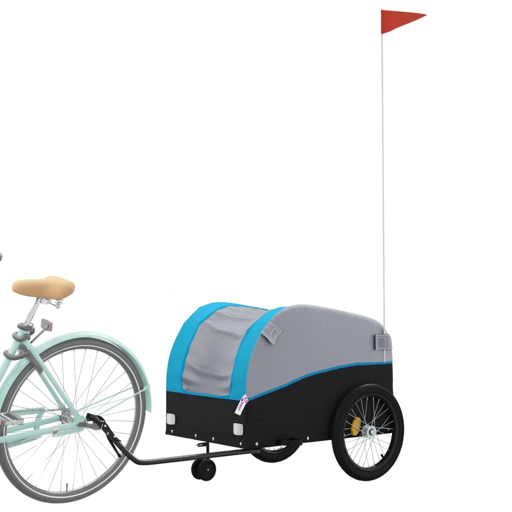 Bicycle Trailer Black and Blue 45 kg Iron