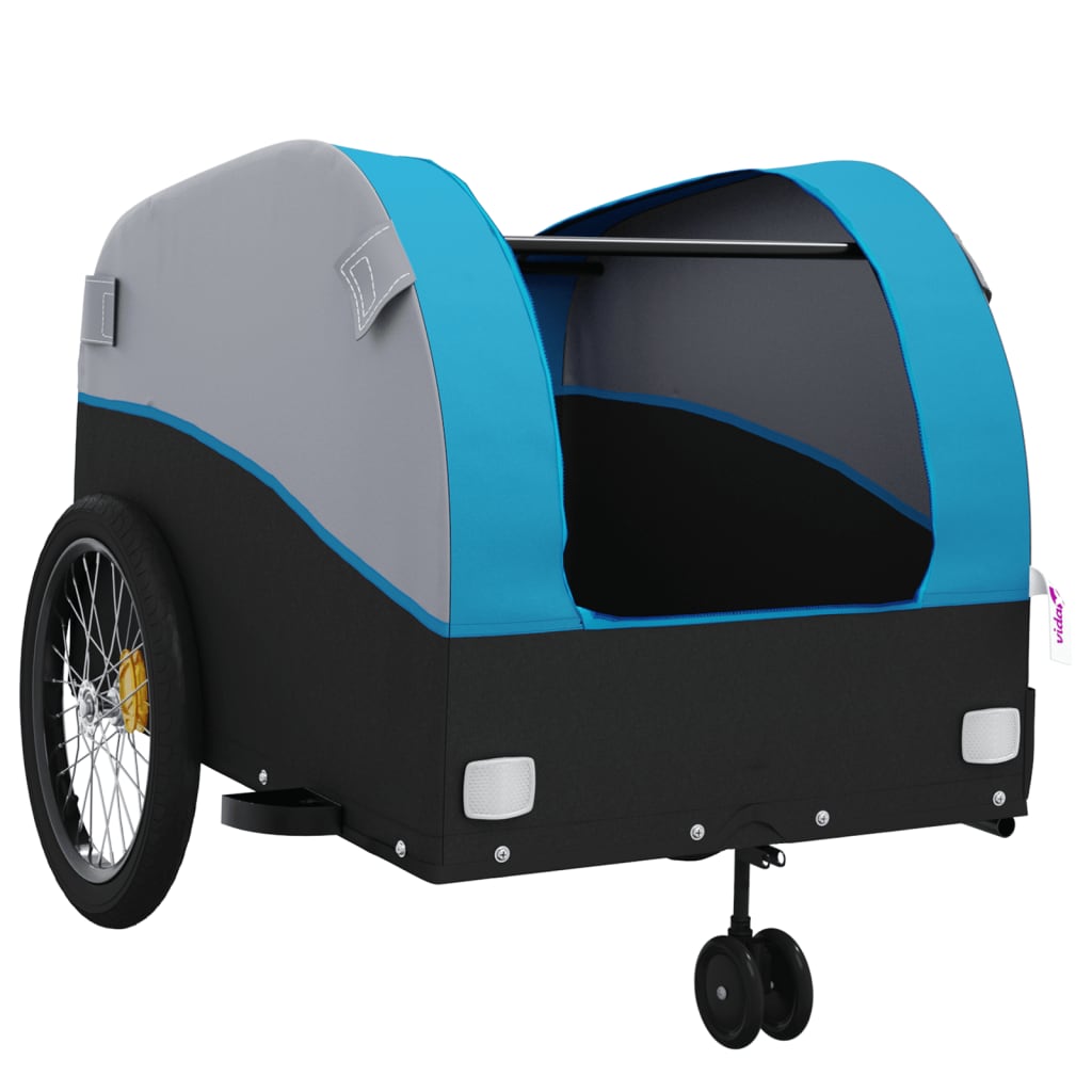 Bicycle Trailer Black and Blue 45 kg Iron
