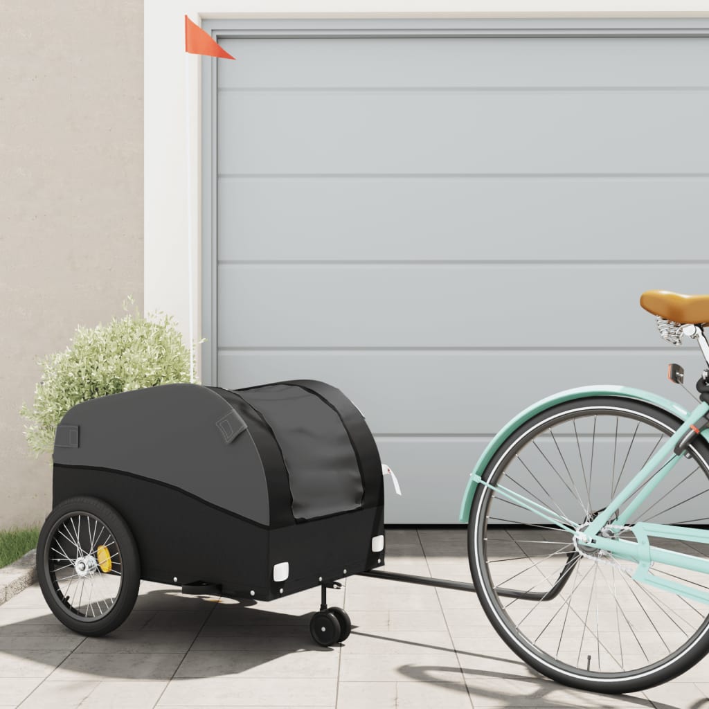 Bicycle Trailer Black 45 kg Iron