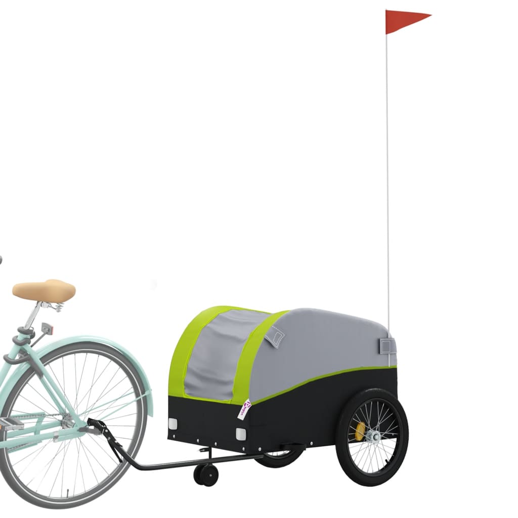 Bicycle Trailer Black and Green 45 kg Iron