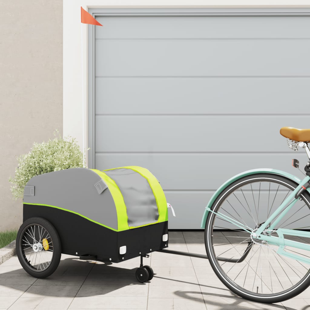 Bicycle Trailer Black and Green 45 kg Iron