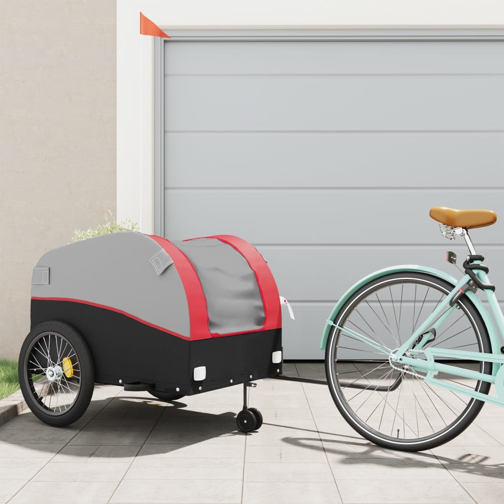 Bicycle Trailer Black and Red 45 kg Iron