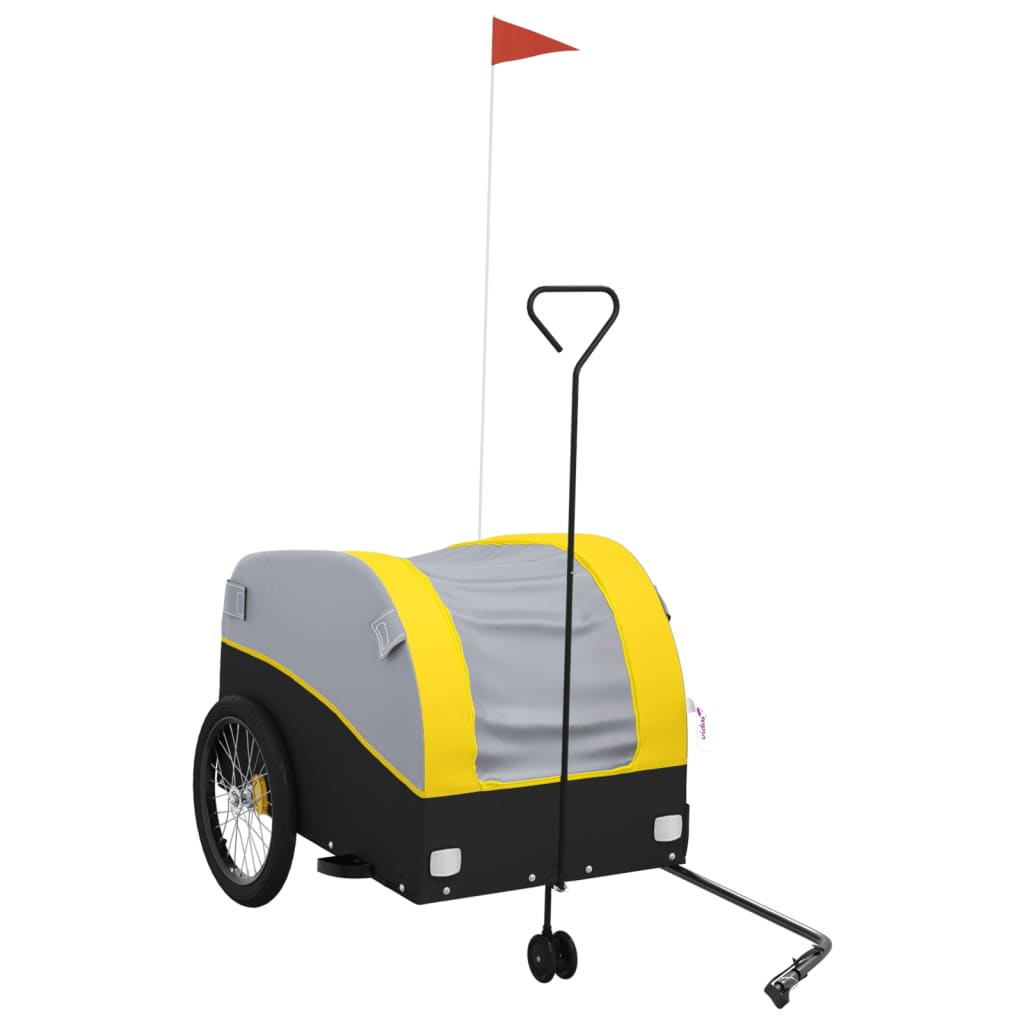 Bicycle Trailer Black and Yellow 45 kg Iron