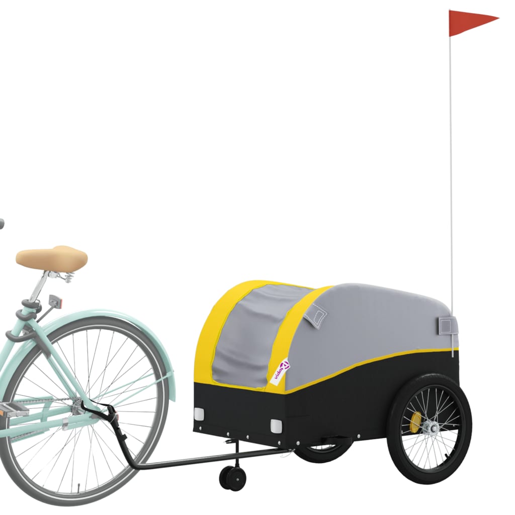 Bicycle Trailer Black and Yellow 45 kg Iron