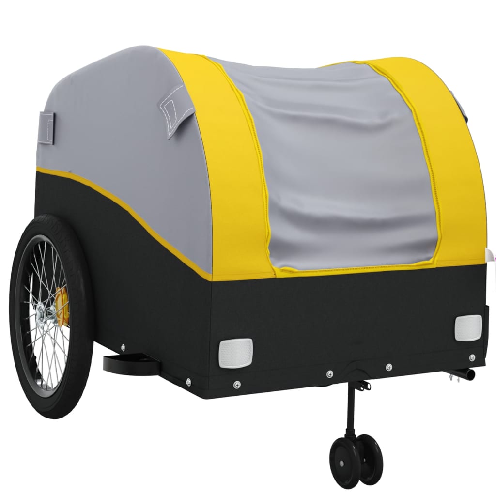 Bicycle Trailer Black and Yellow 45 kg Iron