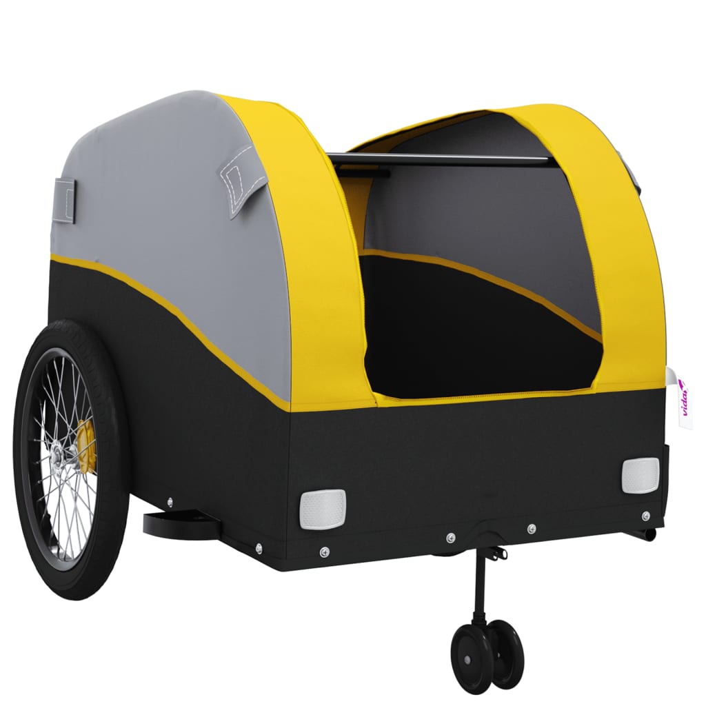 Bicycle Trailer Black and Yellow 45 kg Iron