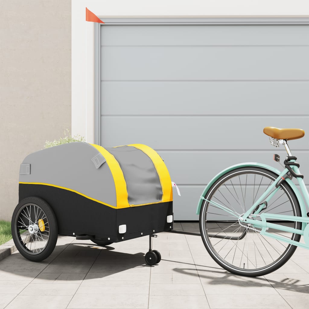 Bicycle Trailer Black and Yellow 45 kg Iron