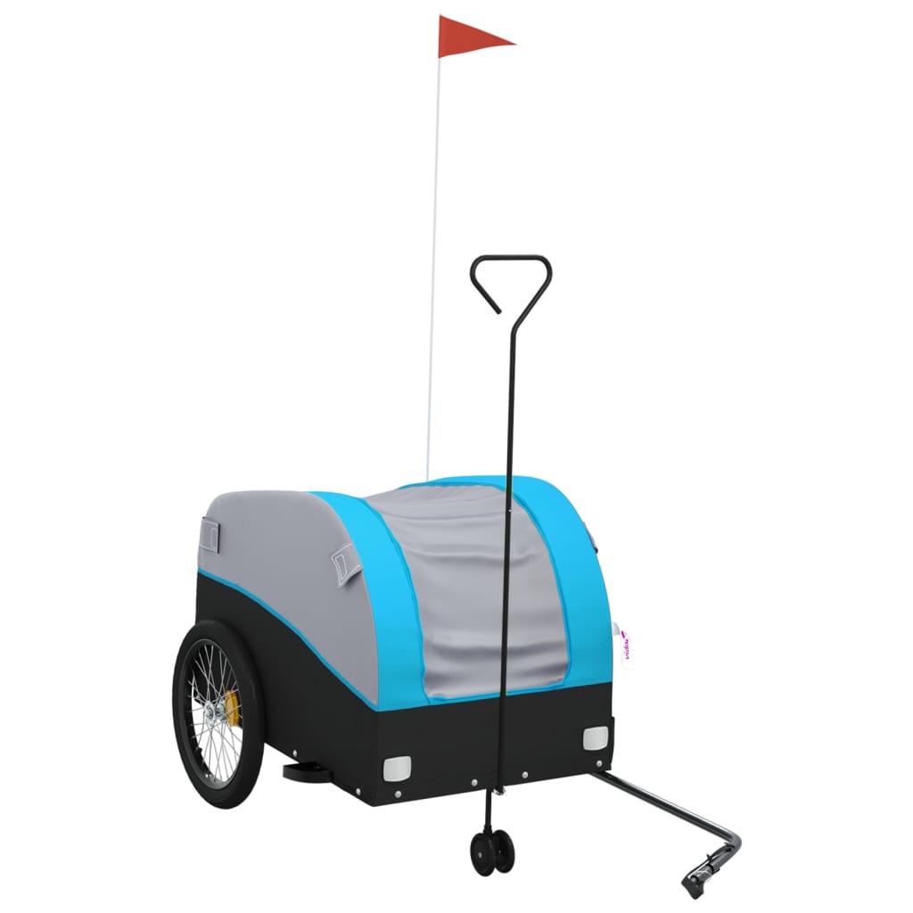 Bicycle Trailer Black and Blue 45 kg Iron