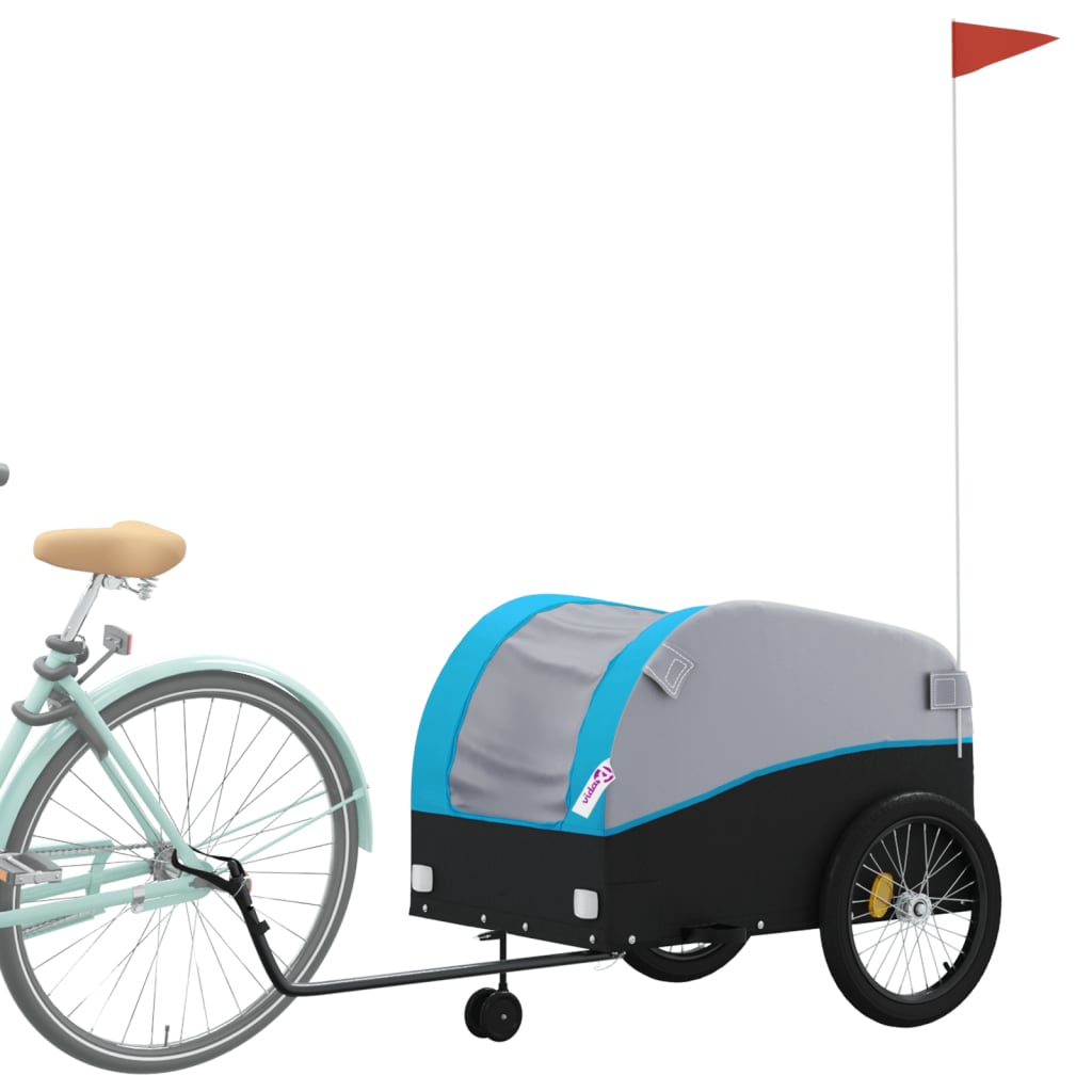 Bicycle Trailer Black and Blue 45 kg Iron