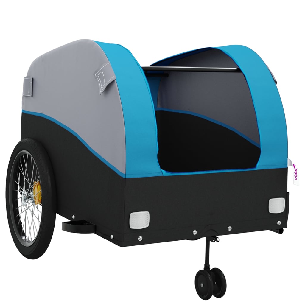 Bicycle Trailer Black and Blue 45 kg Iron