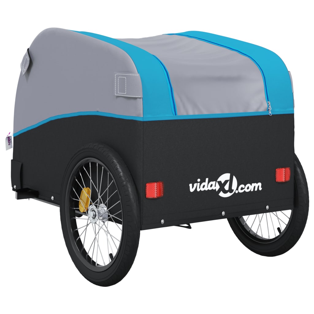 Bicycle Trailer Black and Blue 45 kg Iron