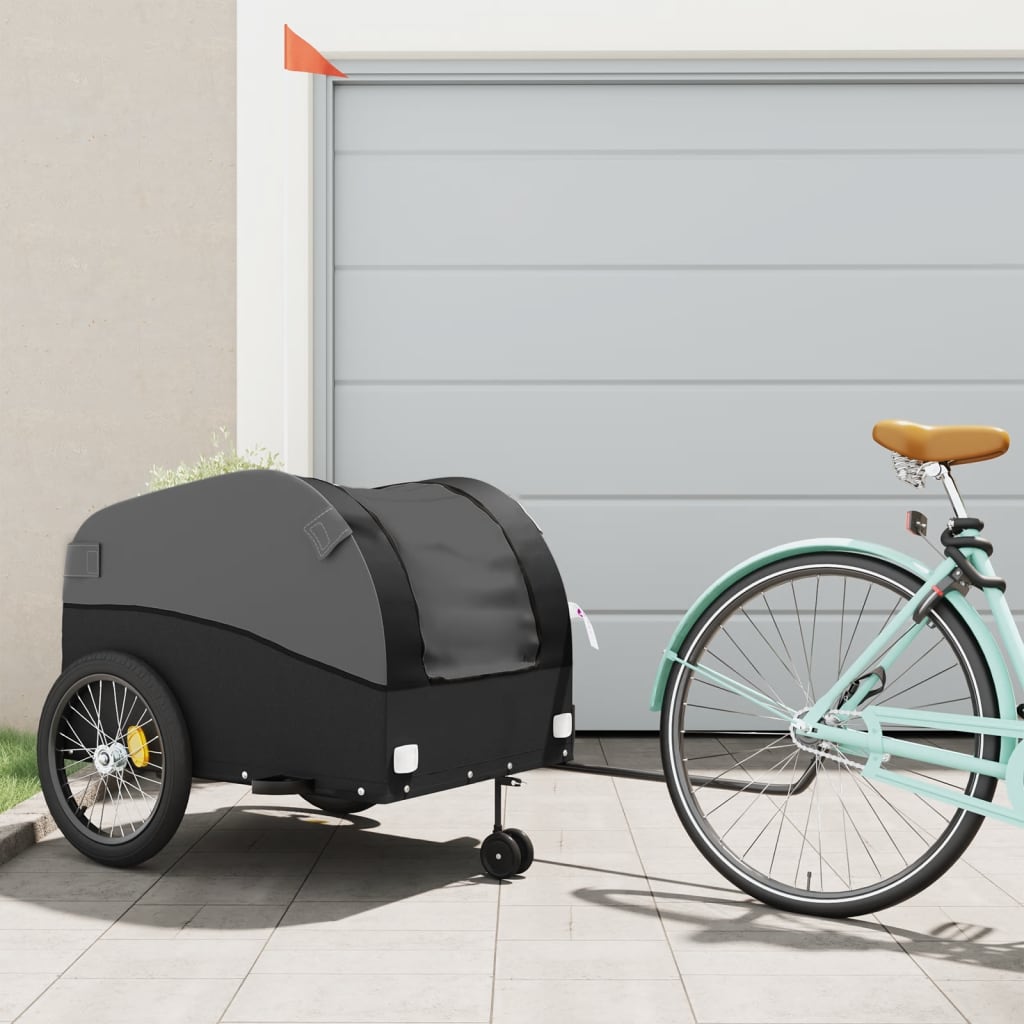 Bicycle Trailer Black 45 kg Iron