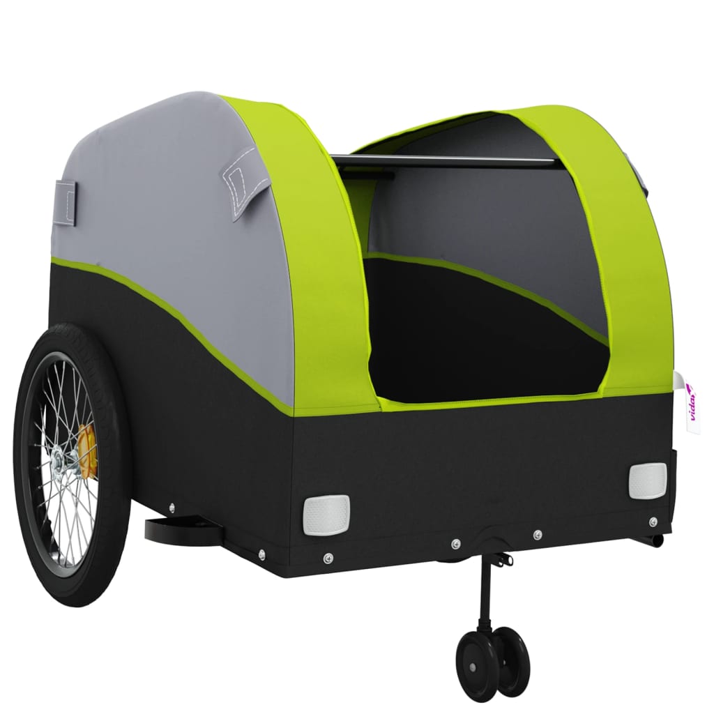 Bicycle Trailer Black and Green 45 kg Iron
