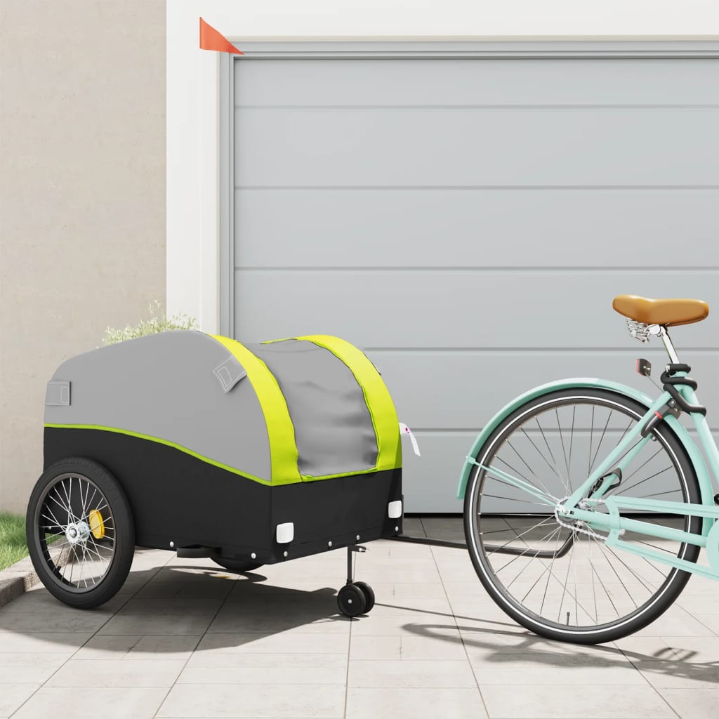 Bicycle Trailer Black and Green 45 kg Iron