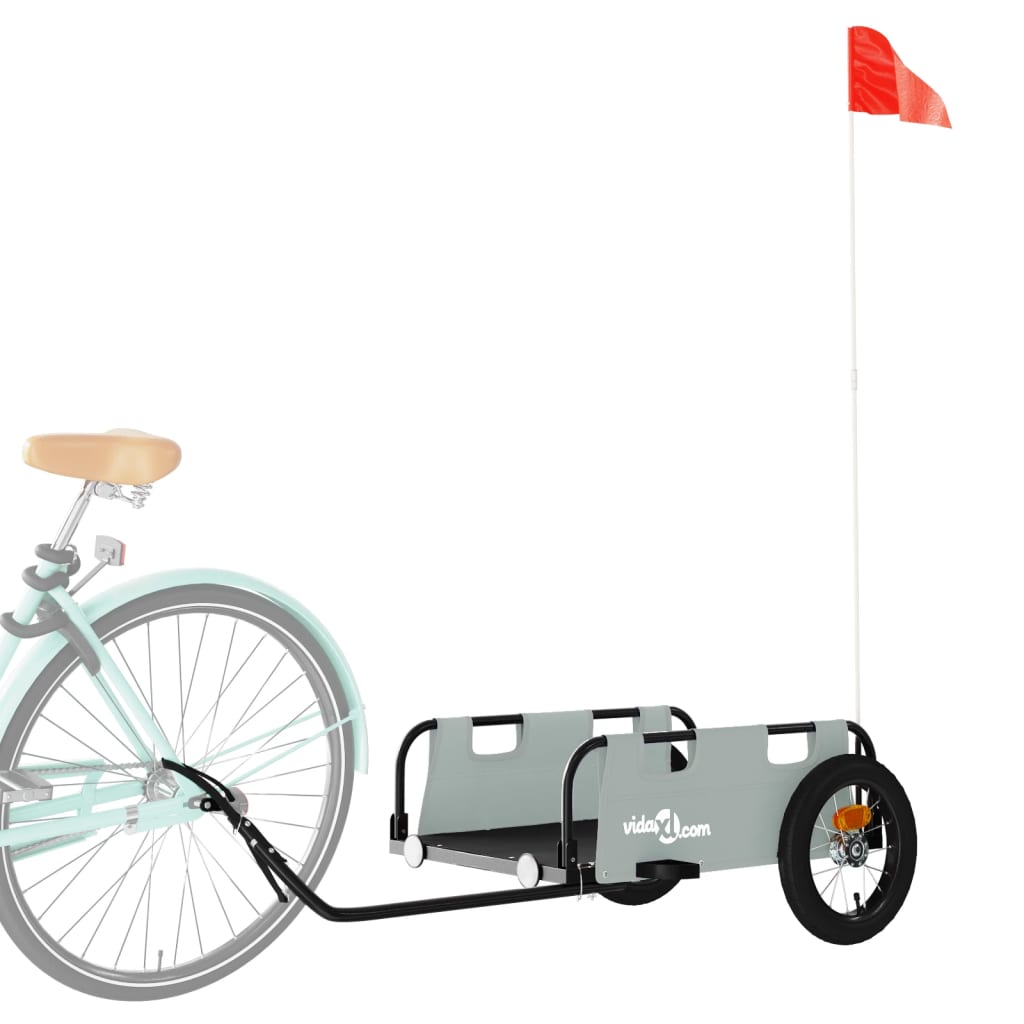 Bicycle Trailer Gray Oxford Fabric and Iron