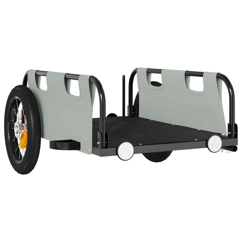 Bicycle Trailer Gray Oxford Fabric and Iron