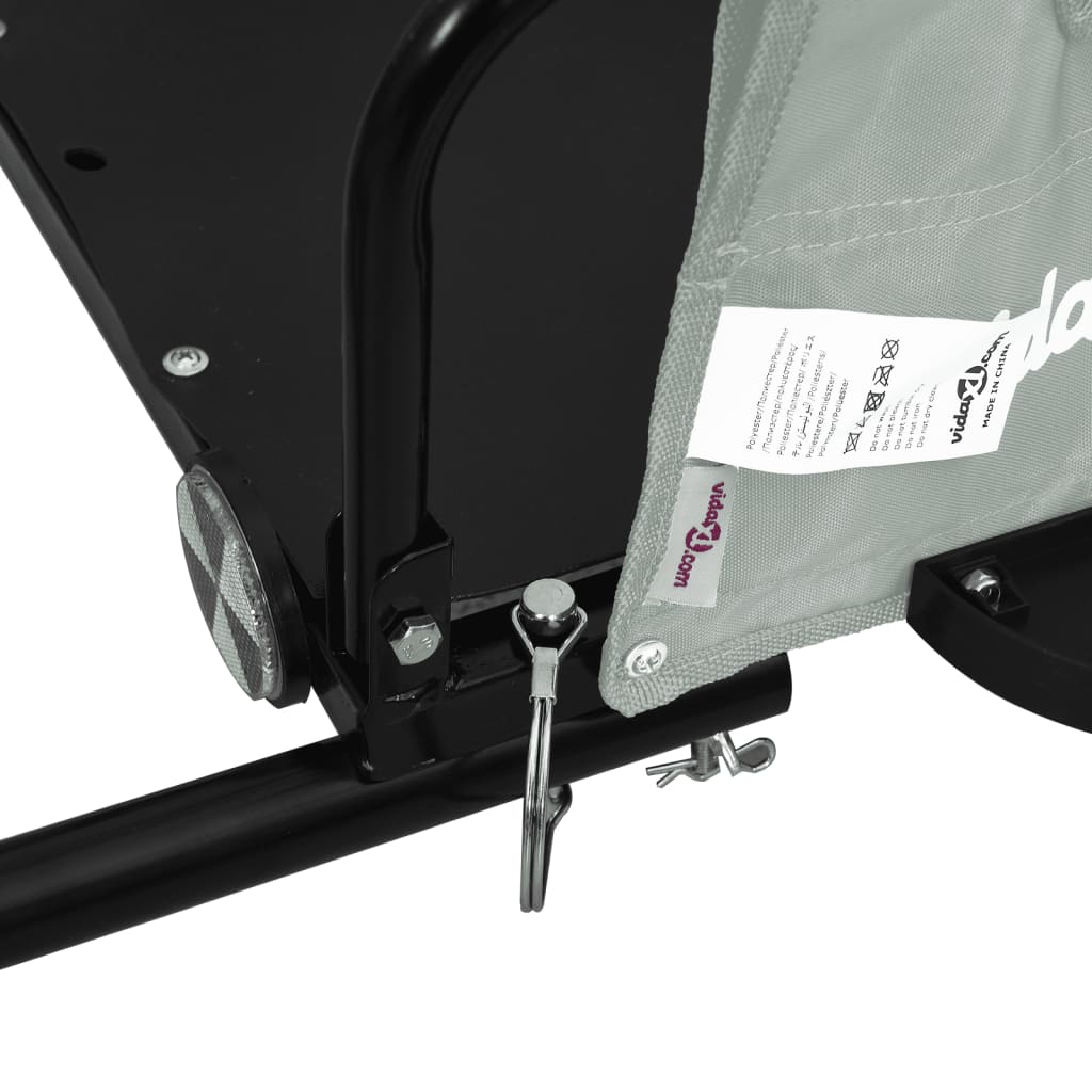 Bicycle Trailer Gray Oxford Fabric and Iron