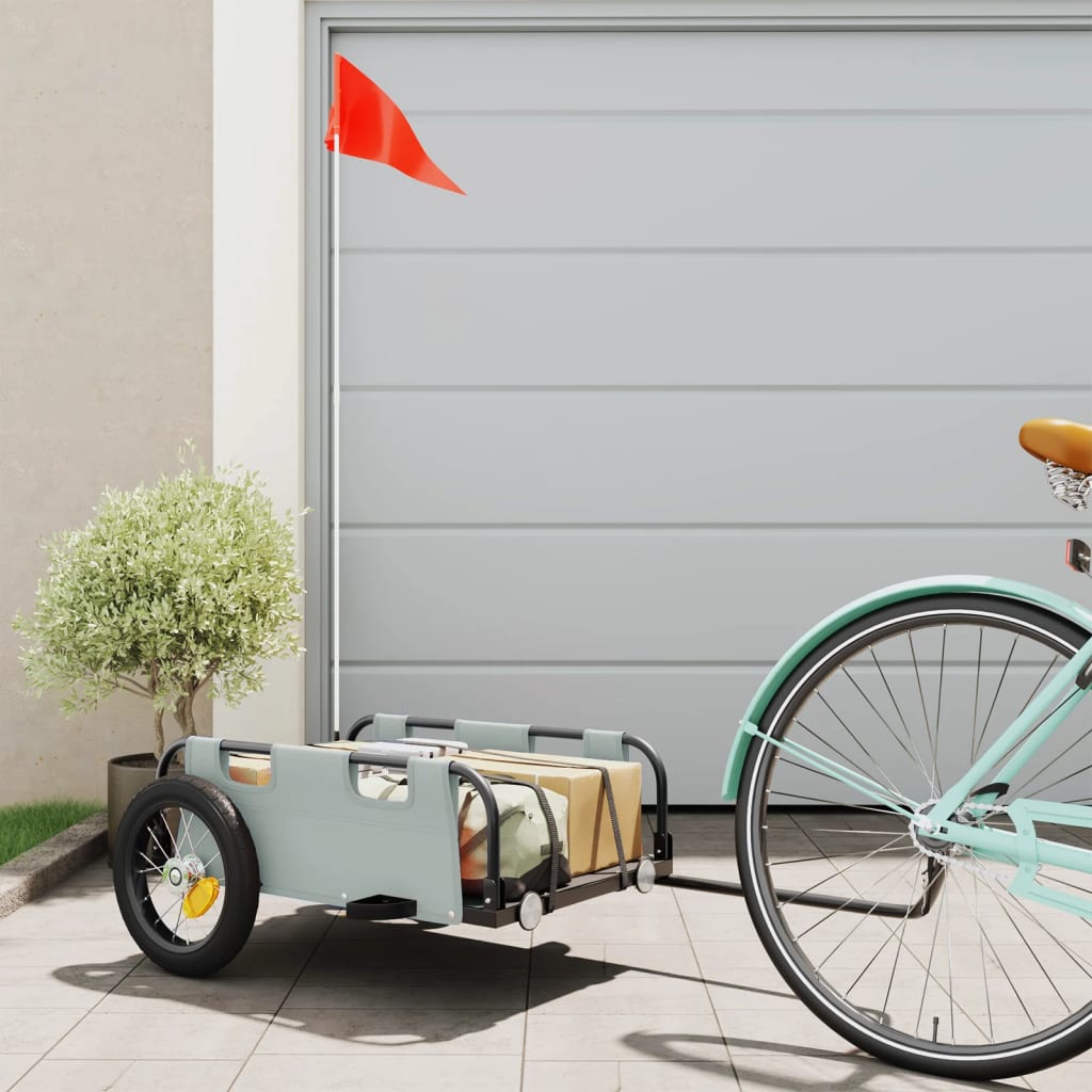Bicycle Trailer Gray Oxford Fabric and Iron