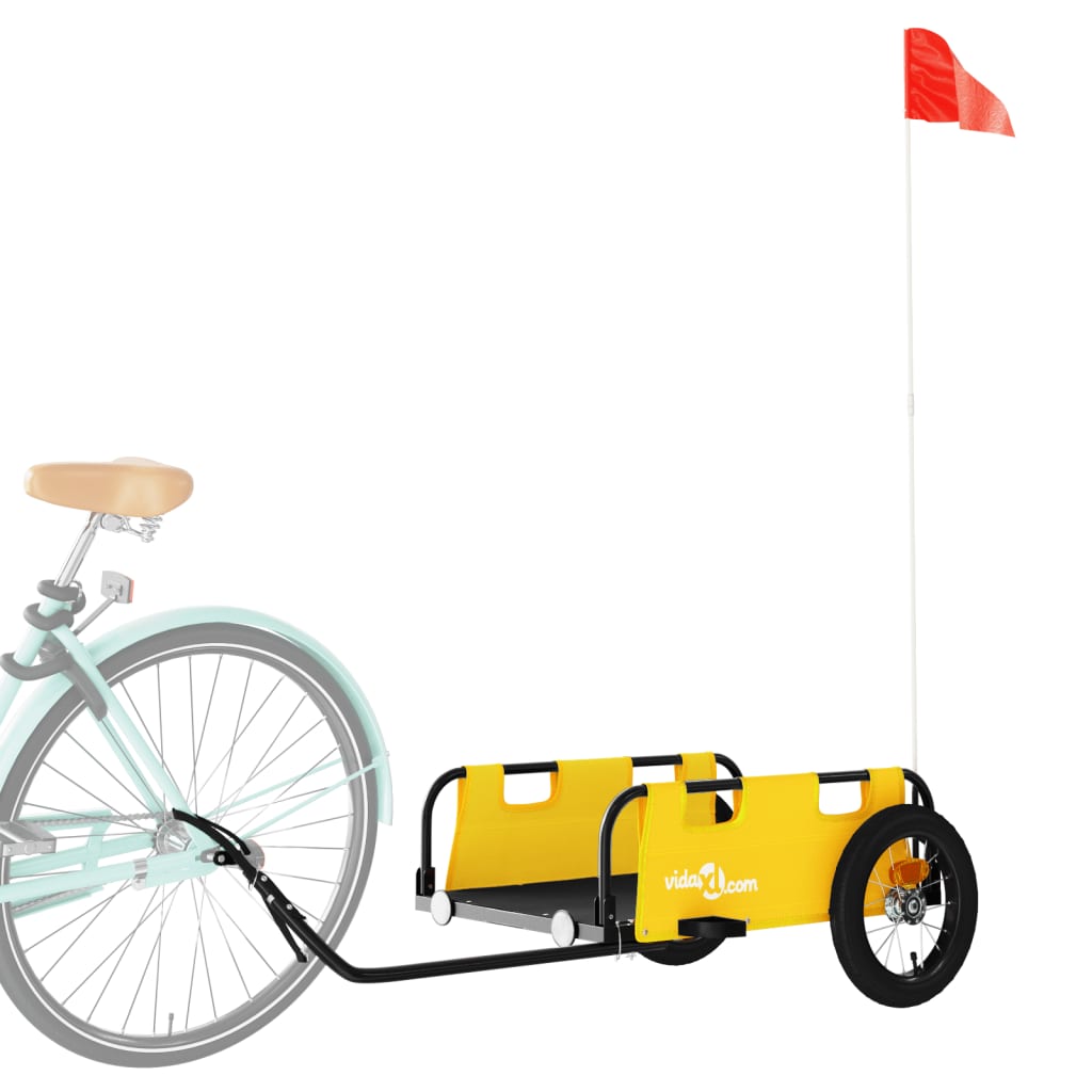Bicycle Trailer Yellow Oxford Fabric and Iron