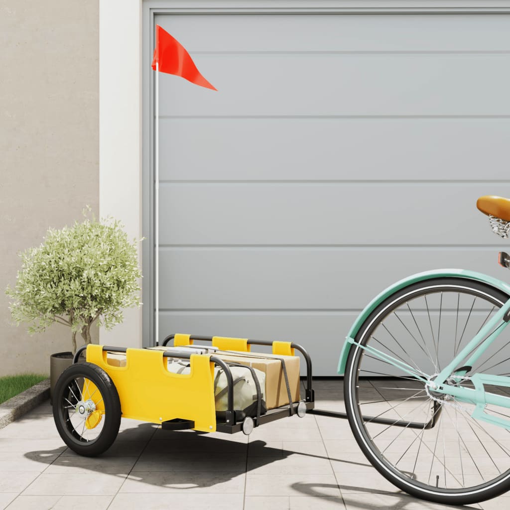 Bicycle Trailer Yellow Oxford Fabric and Iron