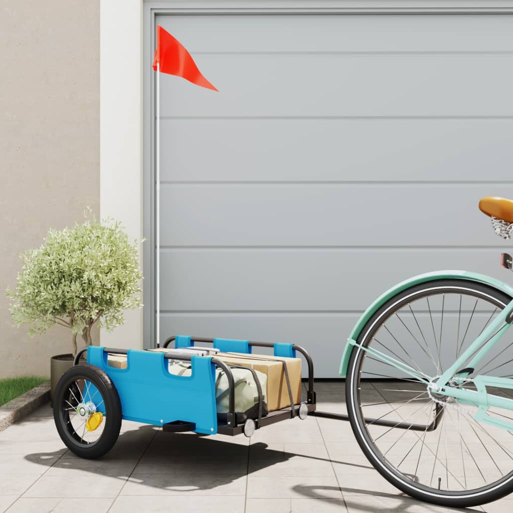 Bicycle Trailer Blue Oxford Fabric and Iron