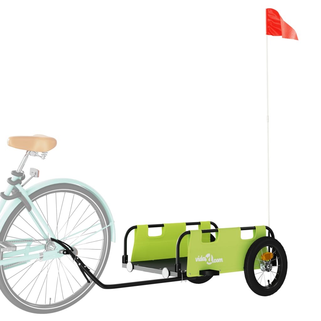 Bicycle Trailer Green Oxford Fabric and Iron