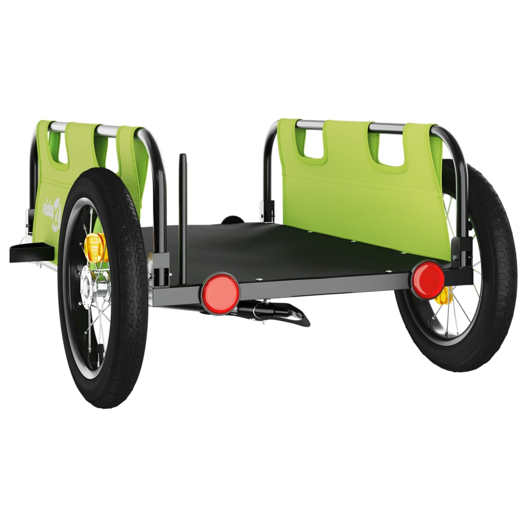 Bicycle Trailer Green Oxford Fabric and Iron